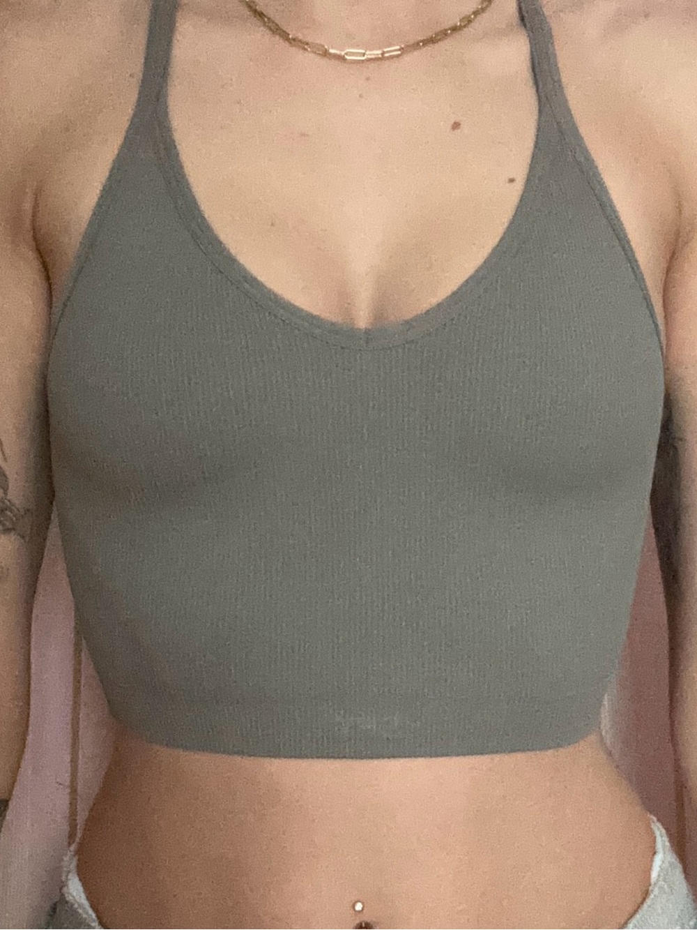 SET Active Olive Green Ribbed V-Neck Sports Bralette